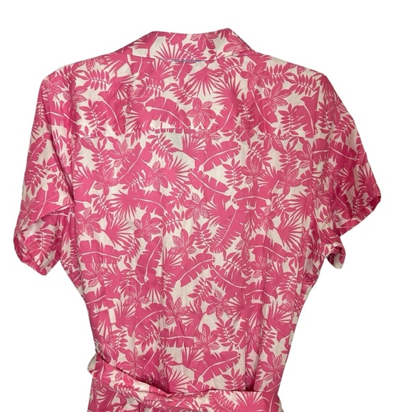 Foxcroft floral dress Pink and White wrinkle free size 16 - Picture 3 of 12